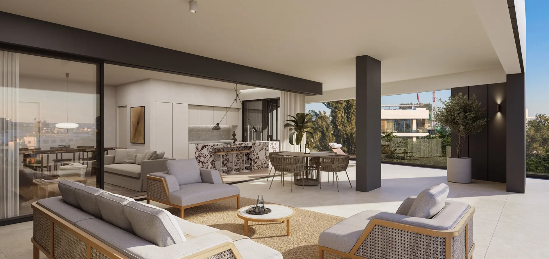 Apartament z 2 sypialniami, 85.00m² w mesa-geitonia, Cypr [ID: 0602-239307]