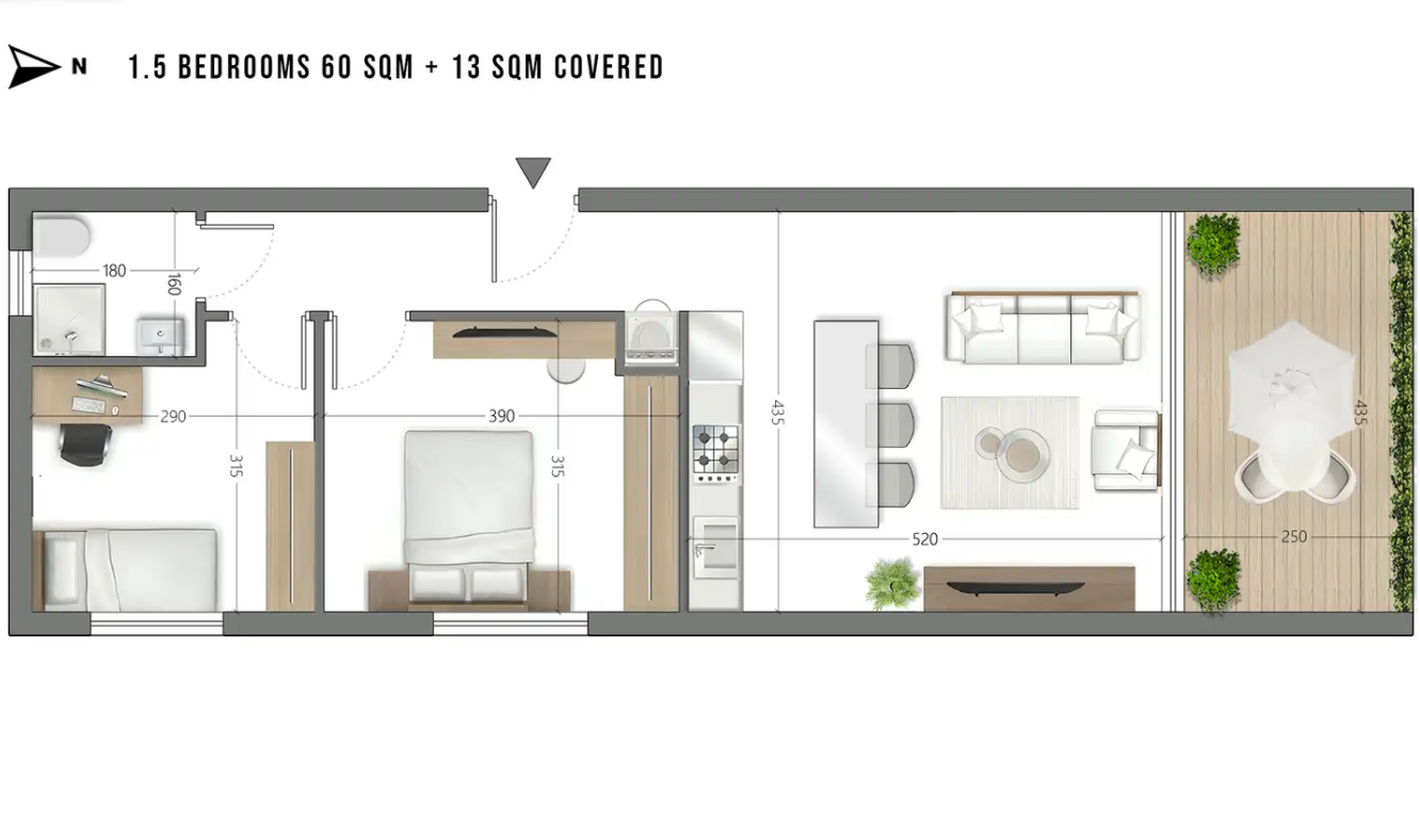 Apartment with 2 bedrooms in mesa-geitonia, Cyprus [ID: 0602-243473]